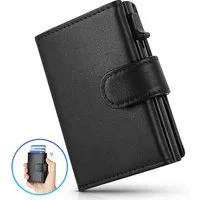 Luckice Geldbörse Slim Wallet mit Münzfach,Herren Geldbörse,Card Holder Wallet (Mini Geldbörse Herren&Damen klein,Weihnachtsgeschenk, Kreditkartenetui Portemonnaie, Geldbeutel Carbon-Schwarz), Schlankes Portemonnaie mit Münzfach,Kreditkarten auswirft