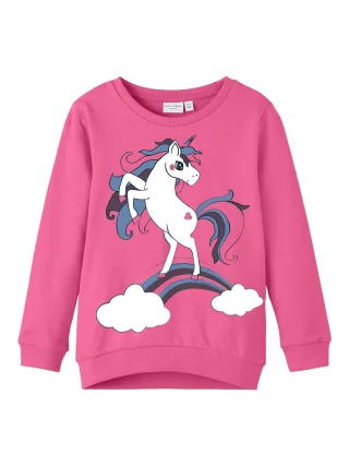 NAME IT - NMFVENUS LS SWEAT BRU R sangria sunset - Gr. - 92
