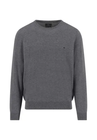 FYNCH-HATTON - O-Neck, Merino Cashmere steel - Gr. - XXL