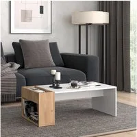 Vicco Couchtisch Chris, Weiß/Goldkraft Eiche, 95 x 49.4 cm (1-St)