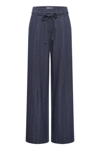 ICHI - Marlenehose mit Streifen blau - Gr. - S