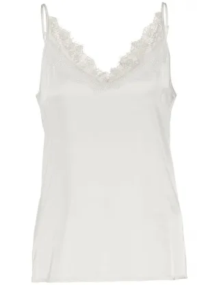 GERRY WEBER Collection - Top mit Spitze beige/weiß - Gr. - 36