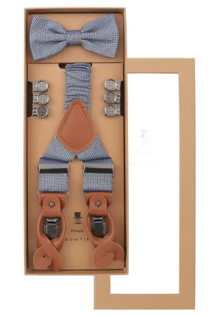 prince bowtie - Set Hosenträger+Fliege Micro marine - Gr. - OS