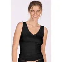 Nina Von C. Achselhemd Simply basic, weich, elastisch, bequem, eng, mit Spitze, V-Ausschnitt