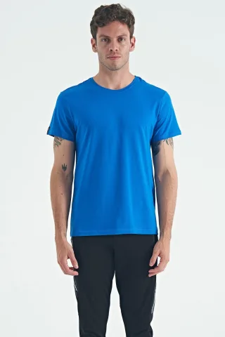 Herren Baumwoll-Elastan T-Shirt mit Rundhalsausschnitt