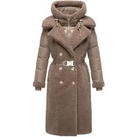 Navahoo Wintermantel Kuscheltraum 14 Modischer Damen Plüschmantel aus angesagtem Materialmix