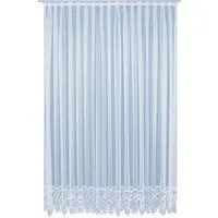 Wirth Gardine Elena (1 St), Faltenband, halbtransparent, Sablé, Store veredelt mit echter Plauener Spitze Stickerei, gerade