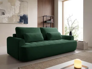Sofa 3-Sitzer mit Schlaffunktion HUNTER in Stoff Soft Grün
