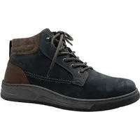 Engbers Herren Boots aus Nubuk-Leder, Marineblau Schnürboots