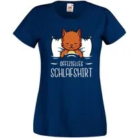 Youth Designz T-Shirt Offizielles Schlafshirt Katze Damen Shirt mit modischem Print