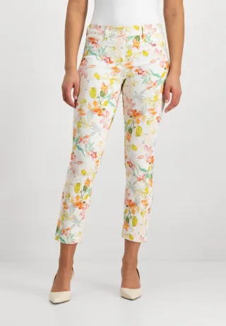 Leggie Shape-On Cropped Skinny Jeans | Weiß mit gemischten Rottönen