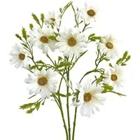 Kunstblume Künstliche Margerite 3er Set, 45cm. Dekozweig Margerite Creme-Weiß, naninoa GmbH
