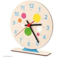 matches21 HOME & HOBBY Uhr Steckbausatz Bastelset Holz Kinder 6 J Holzbaukasten