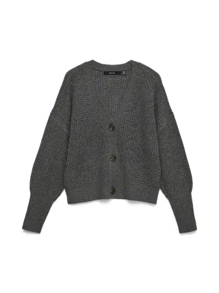 VERO MODA - VMLEA LS V-NECK CUFF CARDIGAN NOOS Asphalt - Gr. - XL