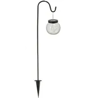Spetebo Gartenleuchte LED Solar Gartenstecker mit Glaskugel - 70 x 11 cm, Ein-/Ausschalter, LED fest intregiert, Spritzwasserschutz Gehwegleuchte Gartenleuchte