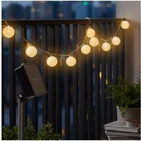 Spetebo LED-Girlande Solar Beleuchtung 10 Lampions - weiß, 10-flammig, solar betrieben