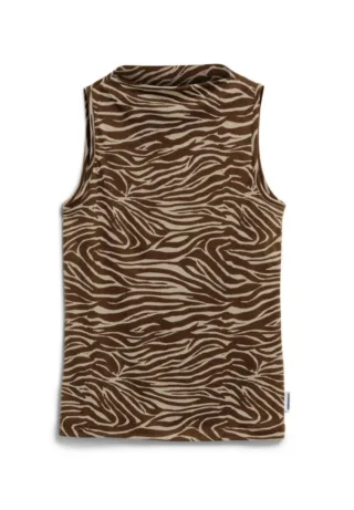 Armedangels - Top mit Zebra-Print beige - Gr. - S