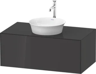 Duravit White Tulip Konsolenwaschtischunterbau wandhängend Graphit Hochglanz 1000x550x408 mm - WT497 WT49760H1H1