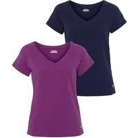 FAYN SPORTS Funktionsshirt Double Pack Essential (2er-Pack) Kurzarm, lockere Passform, unifarben, V-Ausschnitt
