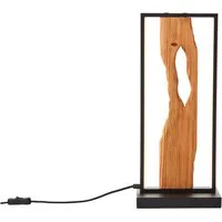 Brilliant LED Tischleuchte Chaumont, LED fest integriert, Warmweiß, Höhe 50 cm, 940 lm, Aluminium/Metall/Holz, schwarz/holz