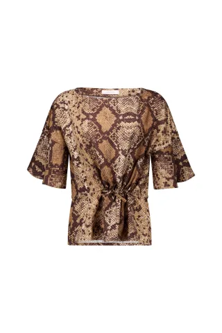 Studio Anneloes - Vajen snake top camel/espresso - Gr. - S