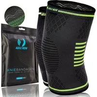 AGILE NOW Kniebandage XXL (Premium Kniebandagen), Atmungsaktiv & Rutschfest, Paar, Kniebandage Sport & Alltag