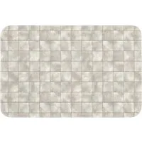 OnlyWow Badematte Kacheln - Natürlich - Grau, Höhe 10 mm, Polyester, Rechteckig, Badezimmerteppich, Badteppich, Rutschfest, Badvorleger, Waschbar