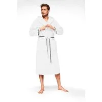Bruno Banani Herrenbademantel Danny, Normallänge & Überlänge, auch in extra lang, Hotelbademantel, Langform, Walkfrottee, Kapuze, Gürtel, mit Logostreifen, Herren Bademantel aus 100% Baumwolle, S-4XL