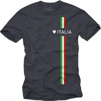 MAKAYA T-Shirt Herren Italia Herz Italienische Flagge Fahne Fußball Trikot Italien Männer
