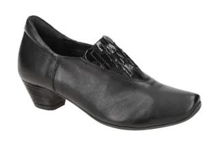 Think 3-000809-0010 AIDA Schwarz Echtleder Slipper mit flexible TPU Sohle