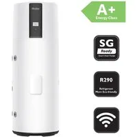 Haier Warmwasser-Wärmepumpe Brauchwasserwärmepumpe Trinkwasser HP200M7 200 Liter R290 Warmwasser, Energieklasse A+