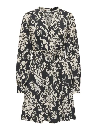 JDY - JDYTAMI L/S BELTED DRESS WVN Black - Gr. - XL
