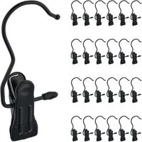 relaxdays Kleiderbügel Drehbare Stiefelklammern im 25er Set, schwarz