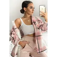 Worldclassca Flanellbluse Worldclassca Oversized Karo Hemd Hemdjacke Kariert Holzfällerhemd