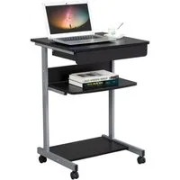 Yaheetech Schreibtisch Computertisch, mit Tastaturablage, Laptoptisch für Homeoffice