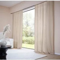 LeGer Home by Lena Gercke Gardine Hevin, Musselin Vorhang, blickdichte Gardine (1 St), Stangendurchzug, blickdicht, natürliche, moderne Gardine in schönem Musselin Look