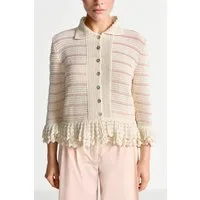 RICHROYAL Strickjacke Regular fit mit Spitzendetails