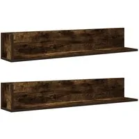 vidaXL Regal Wandregale 2 Stk. Räuchereiche 100x16,5x16,5 cm Holzwerkstoff, 1-tlg.