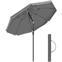 SONGMICS Sonnenschirm, ∅160/∅180/∅200cm,UPF 50+,mit Tragetasche,ohne Ständer