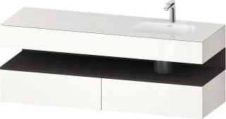 Duravit Qatego Einbauwaschtisch mit Konsolenwaschtischunterbau Weiß Hochglanz 1600x550x600 mm - QA47 QA4796080220010