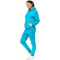 L.gonline Freizeitanzug Damen Jogginganzug, Freizeitanzug, Hausanzug 586 (Kapuzenjacke mit Reißverschluss, Hose, 2-tlg), Fitness Freizeit Casual