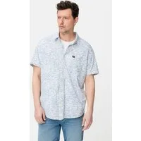 camel active Kurzarmhemd mit Allover-Print Kurzarm Kentkragen