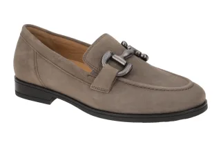 Gabor 32.422.20 FLORENZ Damenschuhe grau Slipper Velour Gummisohle