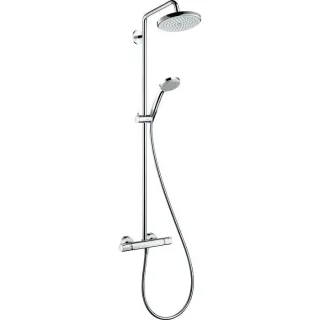 hansgrohe Croma 220 Showerpipe 27185000 mit Brausearm 400 mm schwenkbar, chrom
