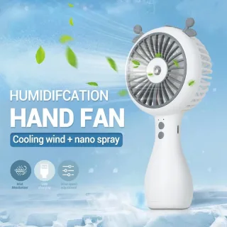 500mAh 3 Speed Mini Portable Electric Fan Spray Water Misting Camping USB Air Conditioner Rechargeable Cordless Cooling