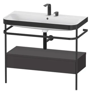Duravit Happy D.2 Plus c-bonded Set mit Metallkonsole und Schubkasten Graphit Supermatt 975x490x850  HP4743E8080