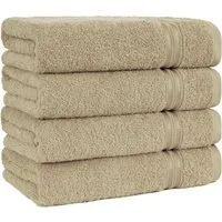 HAMMETEX Handtuch Set 4er Set Handtücher 50x100 cm, 100% Baumwolle, Weich & Saugstark, Frottier (Set, 4-St), mit Bordüre, einfarbig, weich