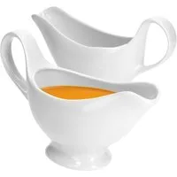 MamboCat Sauciere 2er Set Sauciere 20x7.5x12.5 cm weiß - 24302865, Porzellan