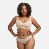 cfab Bügelloser BH Comfort BH mit Lace-Sand-M (1-tlg)