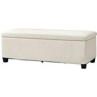 MC Star Sitzbank mit Stauraum Polsterbank mit Cord-Optik, Sitztruhe mit Stahlbeine (Truhenbank für Wohnzimmer, Schlafzimmer, Flur 112 x 42 x 40 cm, Beige)